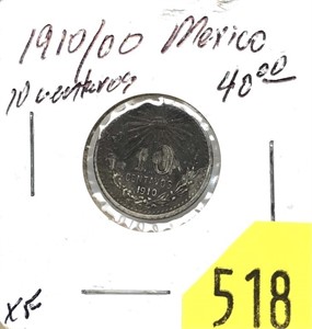1910/00 Mexico 10 centavos