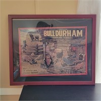 Framed Bull Durham Metal Sign