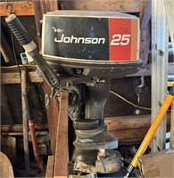 Johnson boat motor with gas can