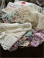 Basket of Doilies & Misc.