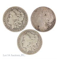 1897-S to 1899-S Silver Morgan Dollars (3)