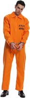 Men Inmate Costume Adult Orange Jumpsuit
