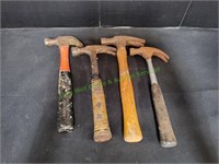 (1)Wood Handle Claw Hammer w/(3)Claw Hammers