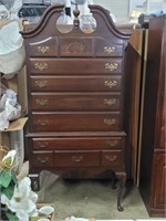 36" 7 Drawer Shell Carved Block Front Highboy