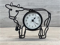 ACURITE COW CLOCK BLACK METAL STAND UP WALL MOUNT