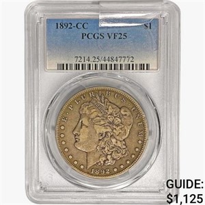 1892-CC Morgan Silver Dollar PCGS VF25