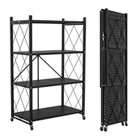 4 Tier Foldable Storage Shelf with Wheels