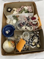 Box of Various Costume Jewelry - Coasters