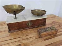 Antique Marble Top Apothecary Medical Scale