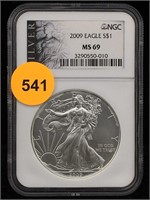 MS69 NGC 2009 Silver American Eagle