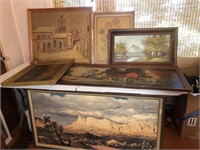 Lot of Vintage Framed Artwork Landscape Van Gogh