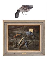 2) CAMERON BLAGG PAINTING & .38 PROP REVOLVER