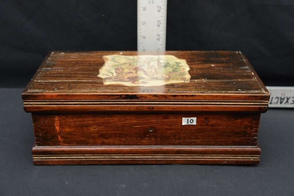 ANTIQUE WOODEN BOYS TOOL CHEST