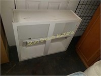 White two-door cabinet, doors need attached