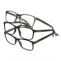 Design Optics Cole Full Rim Glasses  3pk