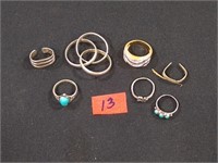 Turquoise rings sterling silver Gold overlay 21 gm