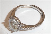 LADIES S/S MOISSANITE RING W GRA REPORT TW 1.00CT