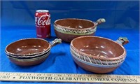 3 Smaller Terra Cotta Mexican Pottery Dishes