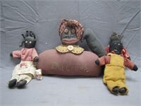 Antique Handmade Black Americana Cloth Dolls
