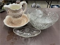 Coca-cola Pitcher And Bowl, Punch Bowl Set,