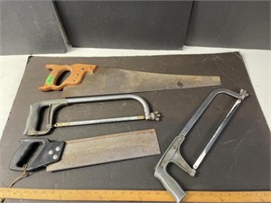 Lot of assorted saws