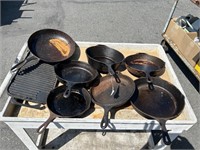 Cast Iron Skillets, Grill Tray - All Rusty