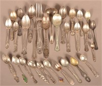 Lot of Sterling Flatware and Souvenir Spoons.