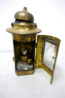 Nice Early Brass Oil Lantern 9"T