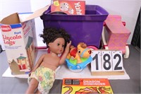 Child's Plastic Wagon W/ Assorted Toys