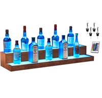 Boss Premium® BarUSA™ LED Wood Lighted Bar Shelf D
