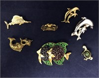 Vintage Collection of Marine Theme Pins
