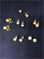 Vintage Collection of Faux Pearl Stud Earrings