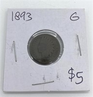 1893 Antique Graded Indian Head Penny Coin