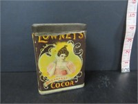 VINTAGE LOWNEYS COCOA PAPER LABEL TIN