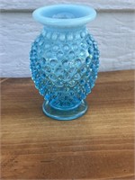 Vintage Fenton Small Hobnail Opalescent Blue Vase