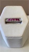 Sterling Silver Ruby Ring Size 7.5