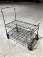 Industrial rolling cart with handle