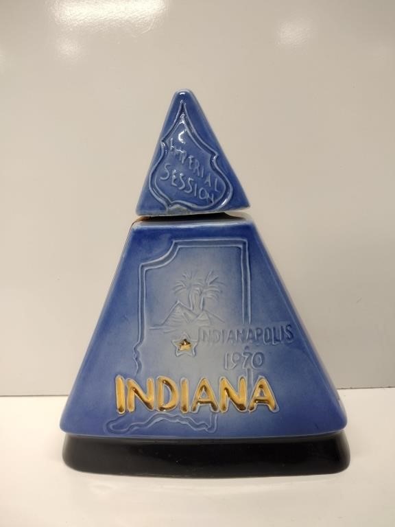 Vintage Jim Beam Ceramic Indiana Decanter