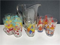 VTG Juice Glasses & Juice Pitcher