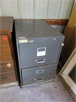 Vintage metal two-drawer filing cabinet