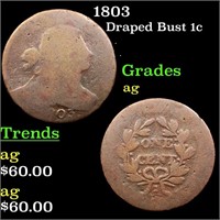 1803 Draped Bust 1c Grades ag