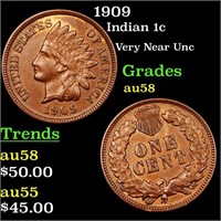 1909 Indian 1c Grades Choice AU/BU Slider