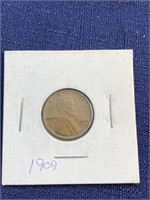 1909 coin Lincoln wheat cent penny