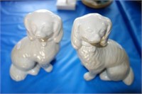 PAIR STAFFORDSHIRE DOGS UNPAINTED - 6" HIGH