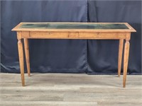 ANTIQUE FRENCH CAMARD LEATHER INLAY WRITING DESK