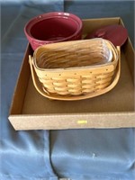 Longaberger basket and pot