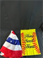 "Home Sweet Home" Banner with Patriotic Flag
