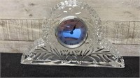 Princess House Crystal Working Mantle Clock 11" Wi