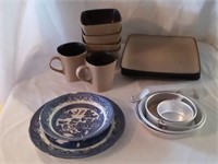 Plates, Cups, Bowls, Campfire Metal Dishes