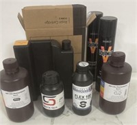 Assorted 3-D printing chemicals
